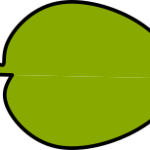stilisiertes grünes Blatt im Querformat